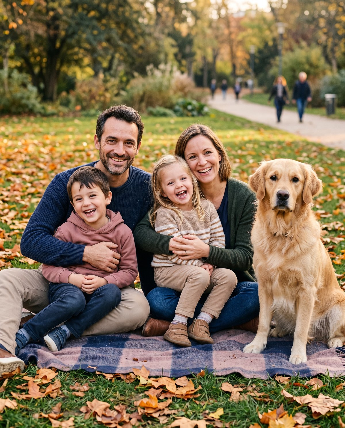 Photo de famille originale sur smartphone transformée en tableau